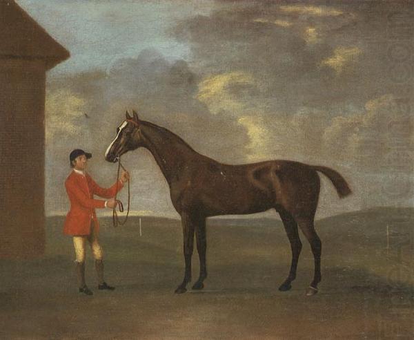 The Racehorse 'Horizon' Held by a Groom by a Building, Francis Sartorius